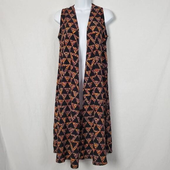 LulaRoe SMALL Black Print Open Front Cardigan Cover Top - Picture 1 of 10